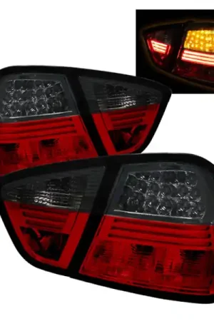 Luxury Spyder BMW E90 3-Series 06-08 4Dr LED Tail Lights Red Smoke ALT-YD-BE9006-LED-RS