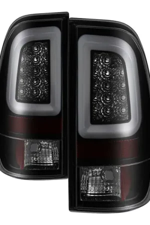 Spyder 08-16 Ford Super Duty F-250 V3 Light Bar LED Tail Lights - Blk Smoke ALT-YD-FS07V3-LBLED-BSM Holiday Sale