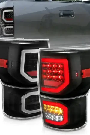 Best Choice ANZO 2007-2013 Toyota Tundra LED Taillights Plank Style Black w/Clear Lens