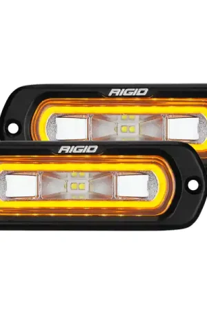 Rigid Industries SR-L Series Flush Mount LED Spreader Pair w/ Amber Halo - Universal Sale