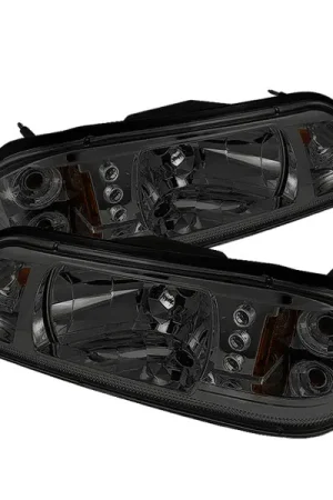 Affordable Spyder Ford Mustang 87-93 1PC LED (Replaceable LEDs)Crystal Headlights Black HD-YD-FM87-1PC-LED-SM