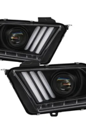 Handmade Spyder Ford Mustang 10-13 Projector Headlights - HID Model Only - Black PRO-YD-FM2010V2-HID-BK