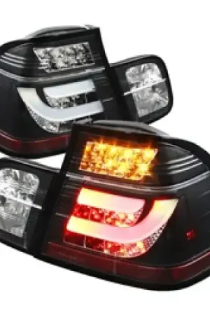 Spyder BMW E46 3-Series 99-01 4Dr Light Bar Style LED Tail Lights Black ALT-YD-BE4699-4D-LBLED-BK Crafted