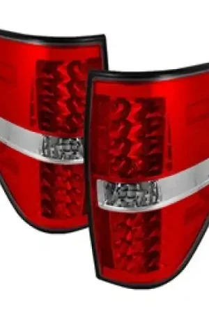 Sale Spyder Ford F150 09-14 LED Tail Lights Red Clear ALT-YD-FF15009-LED-RC