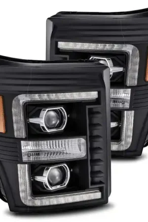 Big Sale AlphaRex 11-16 Ford F-350 SD LUXX LED Proj Headlights Plank Style Black w/Activ Light/Seq Signal