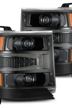 Big Sale AlphaRex 16-18 Chevy 1500HD LUXX LED Proj Headlights Alpha-BK w/Seq Atv Lgt / SeqSig (Req PN 810023)