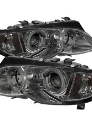 Spyder BMW E46 3-Series 02-05 4DR Projector Headlights 1PC LED Halo Smke PRO-YD-BMWE4602-4D-AM-SM Discount