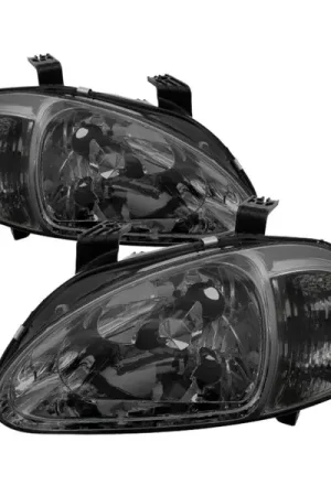 Fast Shipping xTune Honda Del Sol 93-97 1Pc Crystal Headlights Smoke HD-ON-HDEL93-1P-SM