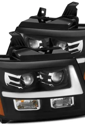 Price Cut AlphaRex 07-14 Chevrole Tahoe PRO-Series LED Headlights Plank Style Blk w/Activ Light/Seq Signal/DRL