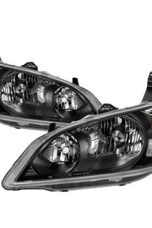 xTune 04-05 Honda Civic (Excl Hatchback/Si) OEM Style Headlights - Black (HD-JH-HC04-4D-AM-BK) Crafted