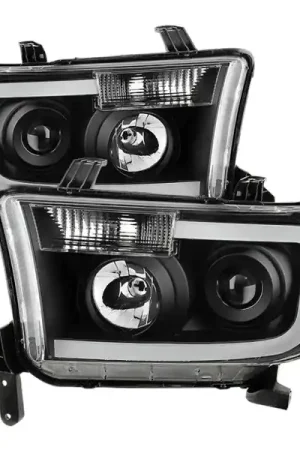 Best Choice xTune Toyota Tundra 07-13 LED Light Bar Projector Headlights Black PRO-JH-TTU07-LED-BK