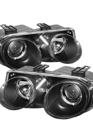 Clearance Spyder Acura Integra 98-01 Projector Headlights LED Halo -Black High H1 Low 9006 PRO-YD-AI98-HL-BK
