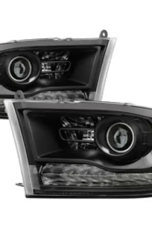 Fresh Stock xTune Dodge Ram 13-17 ( w/ Factory Projector LED) Projector Headlight - Black HD-JH-DR13-P-BK