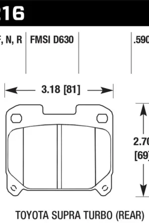 Wholesale Hawk 93-98 Toyota Supra TT HPS 5.0 Street Rear Brake Pads