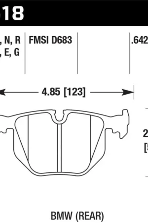 Genuine Hawk 2001-2006 BMW 330Ci HPS 5.0 Rear Brake Pads