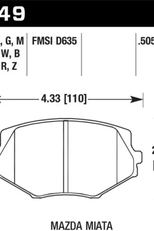 Hawk 94-05 Miata (01-05 Normal Suspension) Blue 9012  Race Front Brake Pads D635 Budget