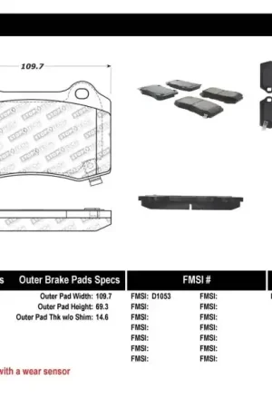 StopTech Performance 10+ Camaro Rear Brake Pads Brand New