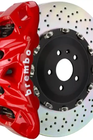 Exclusive Offer Brembo 19+ Cullinan Front GT BBK 8 Piston Cast 412x38 2pc Rotor Drilled-Red