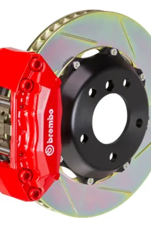 Brembo 93-01 Impreza Front GT BBK 4 Piston Cast 2pc 328x28 2pc Rotor Slotted Type1-Red Exclusive