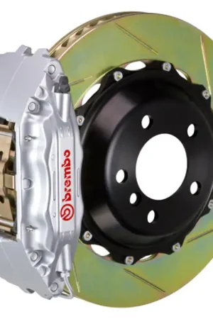 Reduced Price Brembo 02-06 Q45 Front GT BBK 4 Piston Cast 2pc 355x32 2pc Rotor Slotted Type-1-Silver