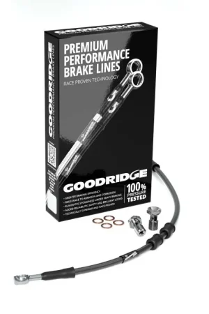 Free Delivery Goodridge 08-17 HD FXDF +4in Black Brake Line Kit w/Stainless Steel Fittings