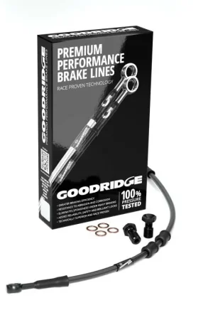 Goodridge 14-17 HD FXDWG (w/ABS) +2in Black Brake Line Kit w/Black Fittings Clearance