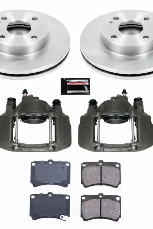 Power Stop 91-96 Ford Escort Front Autospecialty Brake Kit w/Calipers Warranty Included