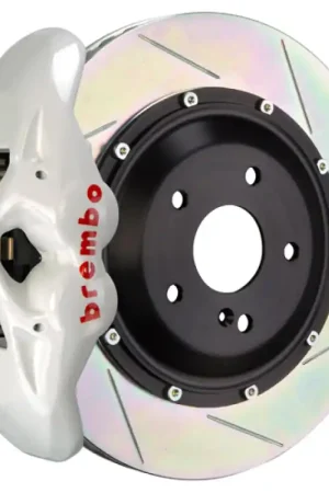 Direct From Factory Brembo 15-18 M3 (CC Brake Eqpt) Rr GT BBK 4Pis Cast 380x28 2pc Rotor Slotted Type1-White