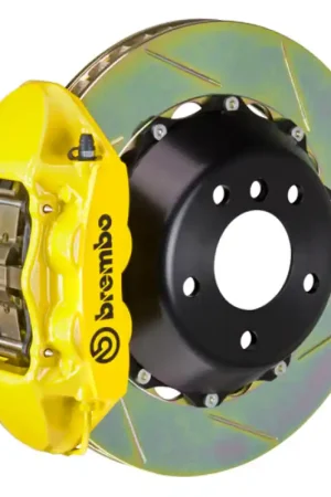 Express Delivery Brembo 10-15 Camaro SS/V6 Camaro ZL1 Rr GT BBK 4 Pist Cast 380x28 2pc Rotor Slotted Type1-Yellow