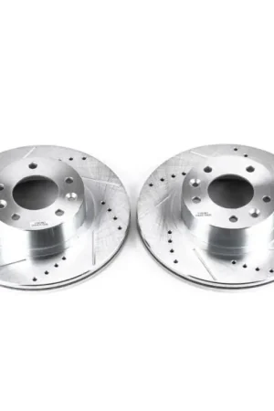 Genuine Power Stop 93-95 Mazda RX-7 Front Evolution Drilled & Slotted Rotors - Pair