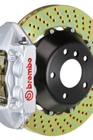 New Arrival Brembo 10-16 E63 AMG/12-18 CLS63 AMG Rear GT BBK 4 Piston Cast 380x28 2pc Rotor Drilled-Silver