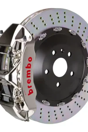 Super Sale Brembo 21+ Model S Plaid/Model X Plaid Front GTR BBK 6 Pist Billet 405x34 2pc Rotor Drilled- Nickel