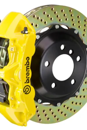 Brembo 05-09 F430 Challenge Front GT BBK 6 Piston Cast 380x32 2pc Rotor Drilled- Yellow While Supplies Last