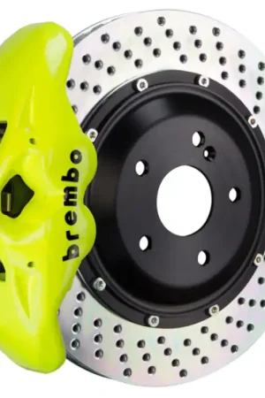 Today Only Brembo 12-21 Grand Cherokee SRT8 Rr GT BBK 4Pist Cast 380x28 2pc Rotor Drilled-Fluo. Yellow