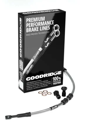Super Sale Goodridge 87-92 HD FXRT -2in Clear Brake Line Kit w/Black Fittings