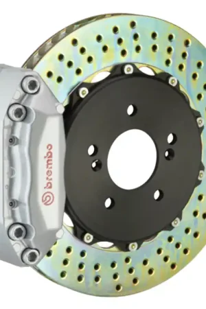 Brembo 97-01 Integra Type-R Front GT BBK 4 Piston Cast 2pc 328x28 2pc Rotor Drilled-Silver Low Price