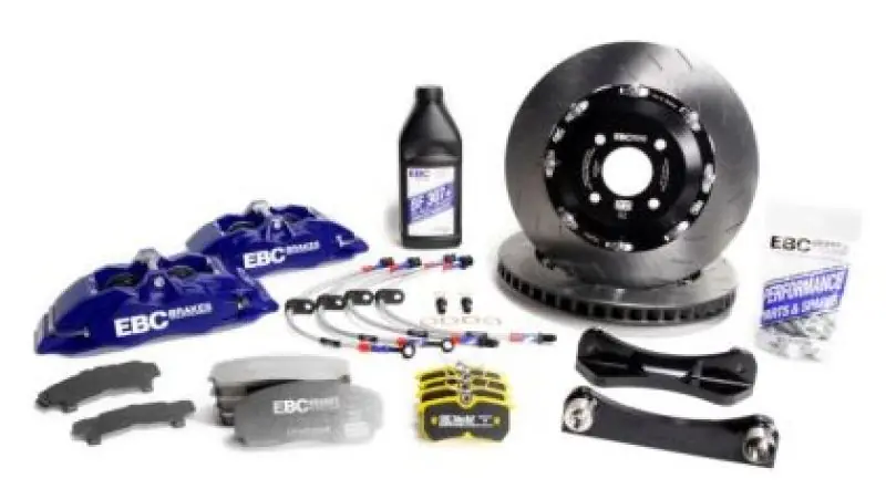Instant Buy EBC Racing 05-10 Ford Mustang GT Blue Apollo-4 Calipers 355mm Rotors Front Big Brake Kit