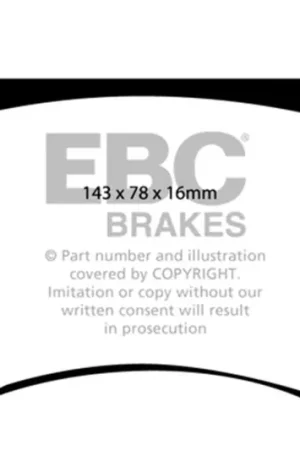 Final Sale EBC 05-10 Chrysler 300C 6.1 SRT8 Yellowstuff Front Brake Pads (Excl 6 Piston Calipers)