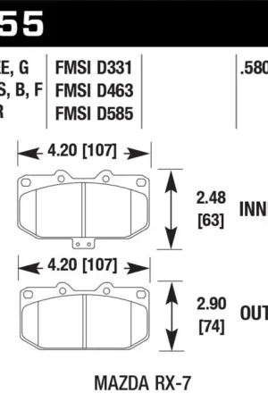Affordable Hawk 90 Mazda RX-7 GXL/U  / 86-91 & 93-95 RX-7 HT-10 Race Front Brake Pads