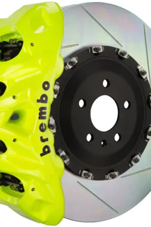 Luxury Brembo 21+ F150 (Excl. Raptor) Fr GT BBK 8 Piston Cast 412x38 2pc Rotor Slotted Type1-Fluo. Yellow