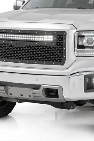 Sierra Mesh Grille w/30 Inch Dual Row Black Series LED 14-15 Sierra 1500 Rough Country Final Sale