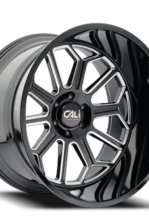 Cast Aluminum Wheels Auburn 9117 BM 20x9 Milled Gloss Black 5 On 139.7 Bolt Pattern -12 Offset Cali Offroad Wheels Handmade