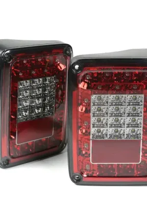 Last Chance Rugged Ridge Led Tail Light Set Smoke 07-18 Jeep Wrangler