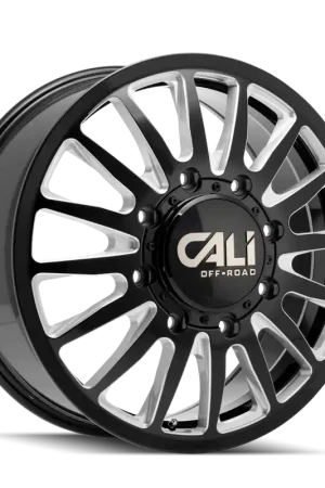 Dually Wheels Summit Dually 9110D GB 22x8.25 Milled Spokes Gloss Black 8 On 165.1 Bolt Pattern 115 Offset Cali Offroad Wheels Fresh Stock