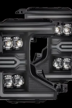 Shop Now AlphaRex 20-22 Ford F-250/350/450 SD NOVA-Series LED Proj Headlights Bk w/Actv Light SeqSig & SBDRL