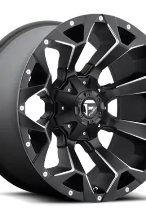 Fast Shipping Aluminum Wheels 22X12 Assault D546 6 On 135/6 On 139.7 Matte Black Milled 106.4 Bore -44 Offset 8 Spoke Fuel Off Road Wheels