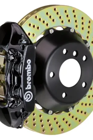 Brembo 14+ Model S AWD (w/ DC) (Excl Plaid) Rr GT BBK 4Pis Cast 365x29 2pc Rotor Drilled-Black Free Returns