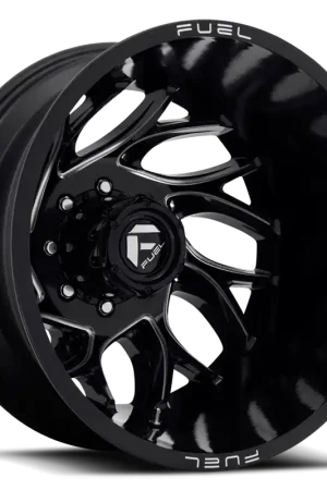 Direct From Manufacturer Dually Wheels 22X8.25 Runner Dually D741 8 On 200 Gloss Black Milled 142.2 Bore -227 Offset 8 Spoke Outer Dually Fuel Off Road Wheels