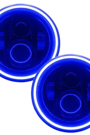 Worldwide Shipping Oracle 7in High Powered LED Headlights - Black Bezel - Blue
