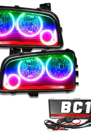 Seasonal Sale Oracle 05-10 Dodge Charger SMD HL (Non-HID) - Triple Halo - ColorSHIFT w/ BC1 Controller